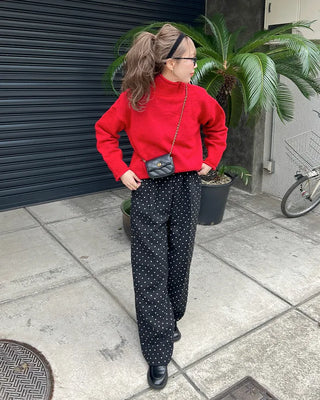 Loose-fit high-neck knit