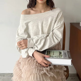 Off-shoulder sweatshirt