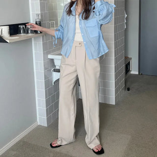 Pintuck slacks