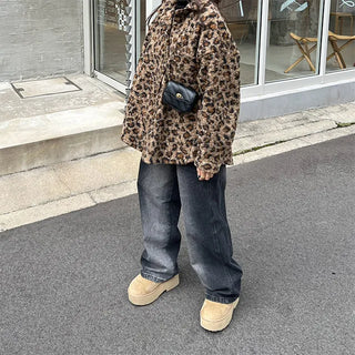 Washed denim pants