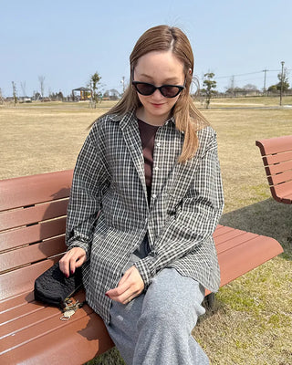 Loose-fit check shirt