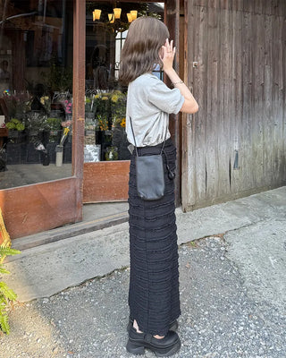 Wave frill long skirt