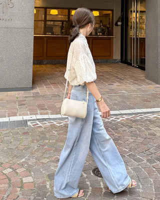 Wide-fit denim pants