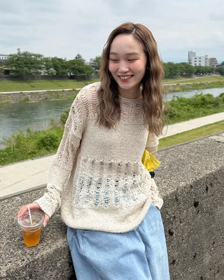 Loose-fitting openwork knit