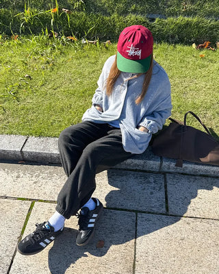 Fleece easy pants with pocket patch