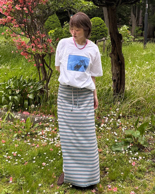 Multi-striped long skirt