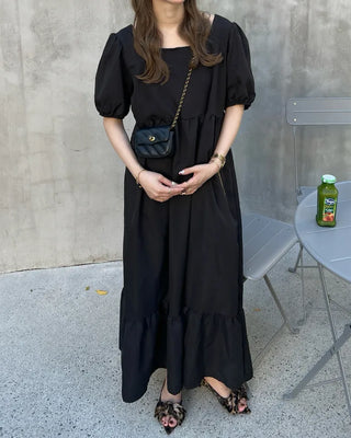 Square neck long dress