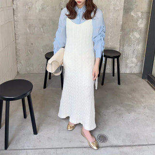 Cable knit long dress