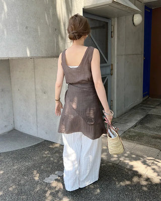 Scarf set sheer layered dress