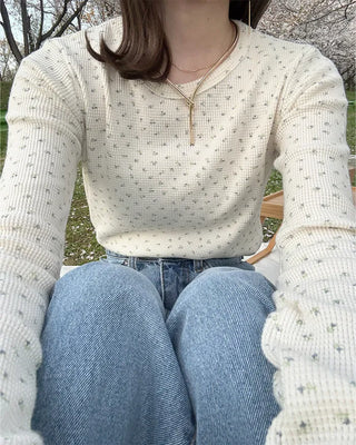 Floral waffle t-shirt
