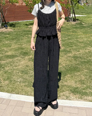 Frill Shirred Bustier Pants Set