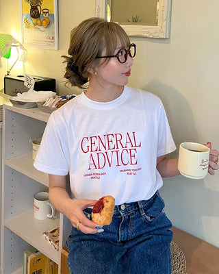 ADVICE Lettering Short-Sleeve T-Shirt