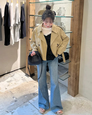 Belted Short Trench Coat