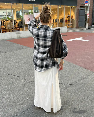 Loose-fit check shirt