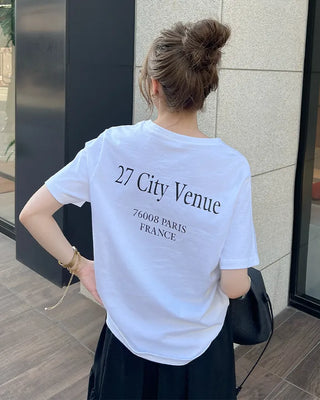 Back Venue Lettering Short-Sleeve T-Shirt