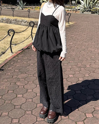 Lace banding pants