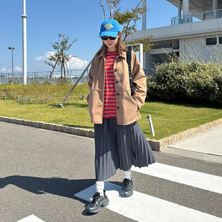 Suede mid-length coat
