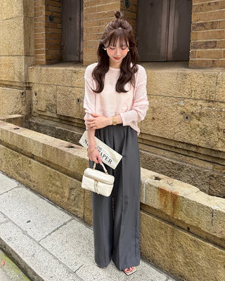 Crop-fit sheer long-sleeve knit