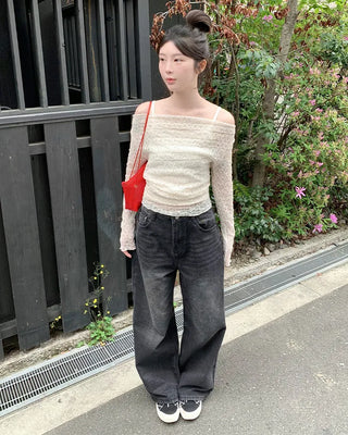 Sleeveless & Lace Long-Sleeve T-Shirt Set