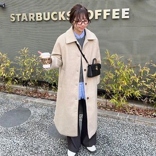 Basic belted long coat
