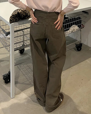 Basic cotton straight pants