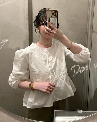 Bust lace string point blouse