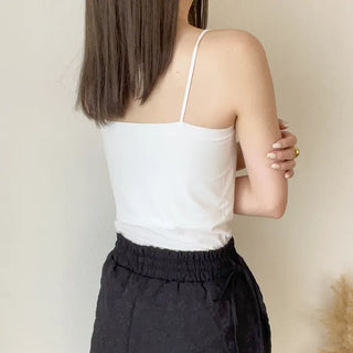 Square neck camisole with built-in cups