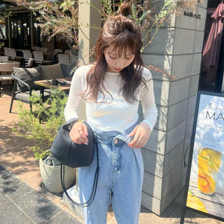 Round neck sheer long T-shirt