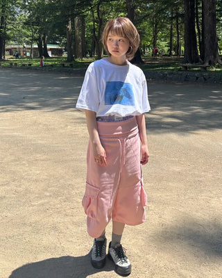 Wide-waist pocket Bermuda shorts