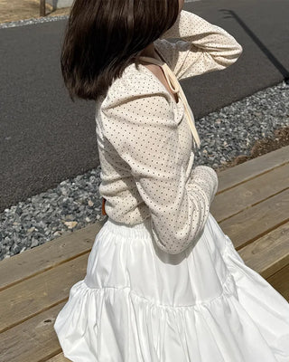 Dot strap long-sleeved T-shirt