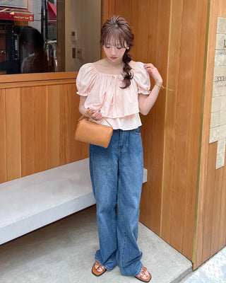 2-way string frill blouse