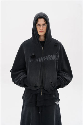[MASONPRINCE] Double-layer Loose Sweatshirt Set