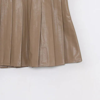 Leather pleated skirt