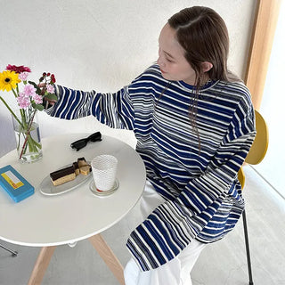 Oversized striped T-shirt - P000HRJI