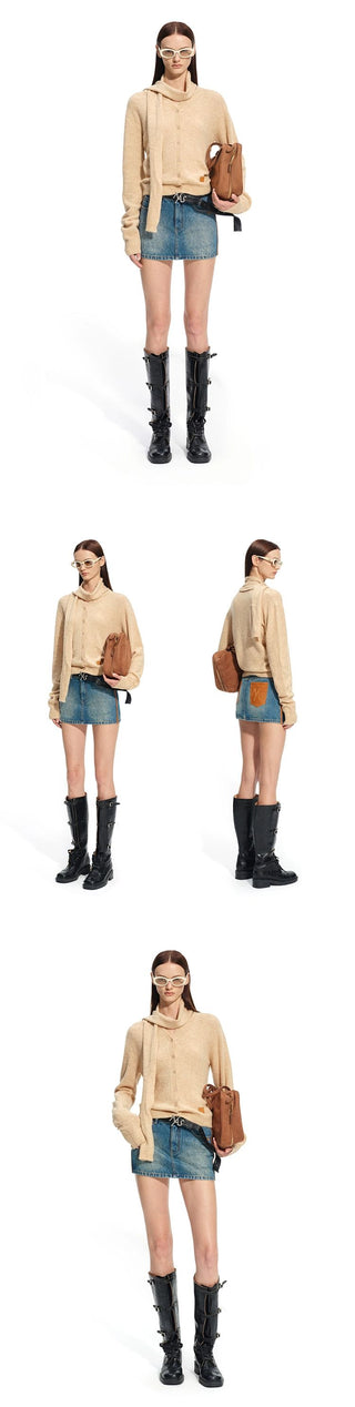[NOTAWEAR] Ross Knit Cardigan with Scarf