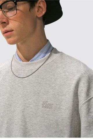 [Monterest] Relaxed Fit Logo Embroidered Sweatshirt