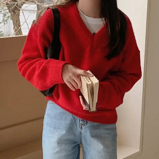 (5 colors) Wool V-knit