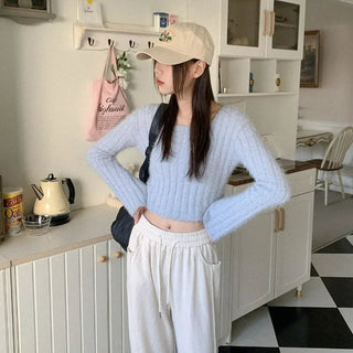 [6 colors] Ribbed Pine Needle Pattern Knit
