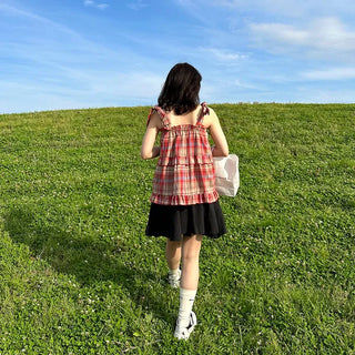 Checked camisole blouse