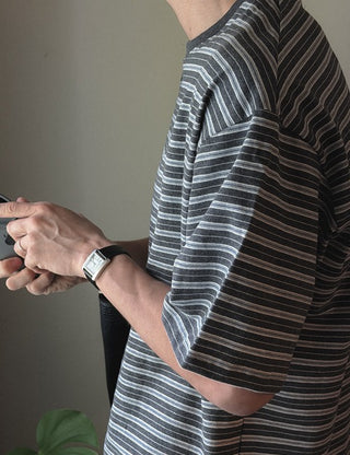 Hazel Striped Short Sleeve (crop & over fit, 2 types)