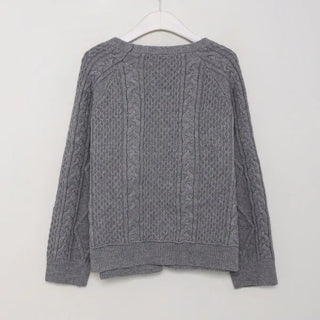Cropped duffel knit cardigan