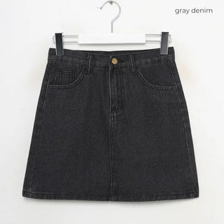 denim mini skirt