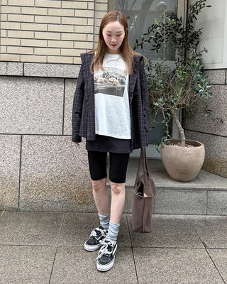 Mini skirt layered capri pants