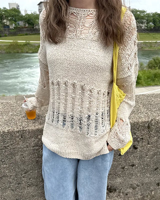 Loose-fitting openwork knit