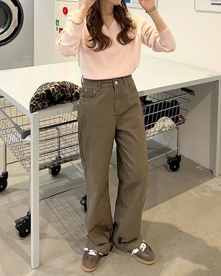 Basic cotton straight pants