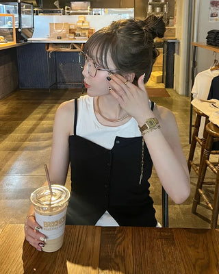 Button Rib Bustier