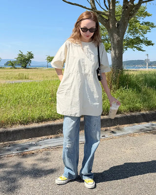 Block Stitch Oversized Tunic