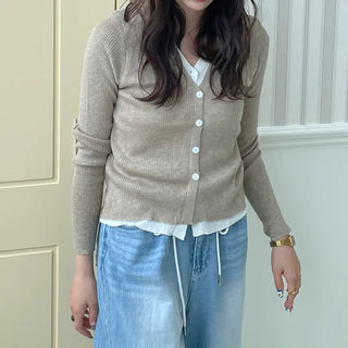 Layered Rib Cardigan