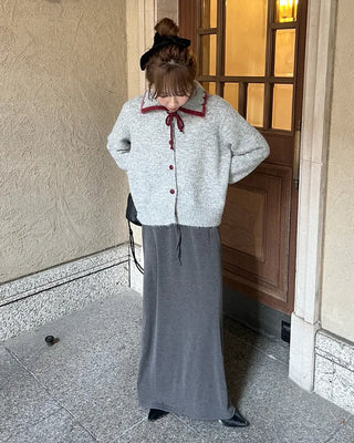 Ribbed maxi skirt