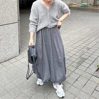 Loose-fit V-neck knit cardigan